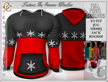 UG JACK HOODIE TEXTURES -FLAKES  RED- FULL PERM