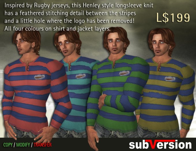 subVersion - Striped Rugby Style Jersey