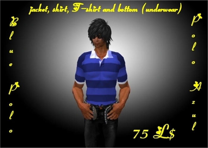 Blue Stripes Polo Shirt / Camisa Polo a Rayas Azules