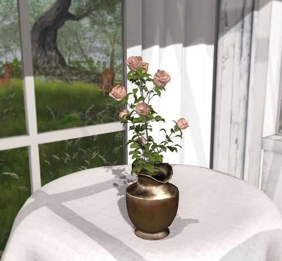 Aphrodite -  1 Prim - Roses Vase "Pink"