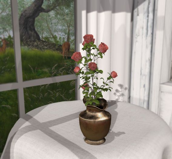 Aphrodite -  1 Prim - Roses Vase "Old Rose"