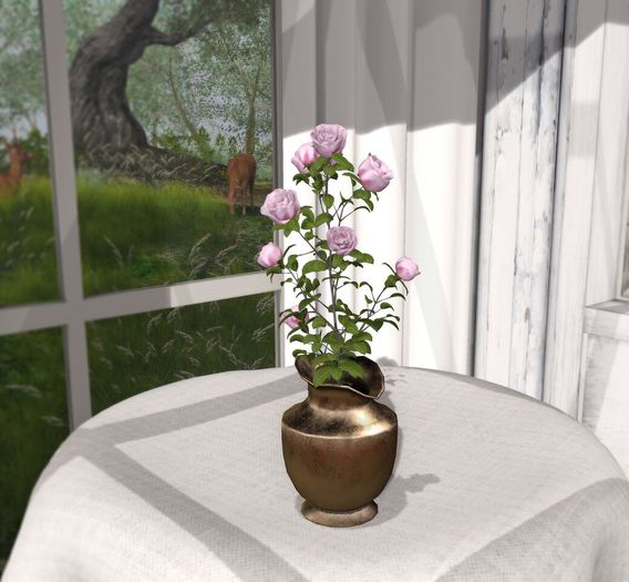 Aphrodite - 1 Prim - Roses Vase - Baby Pink -