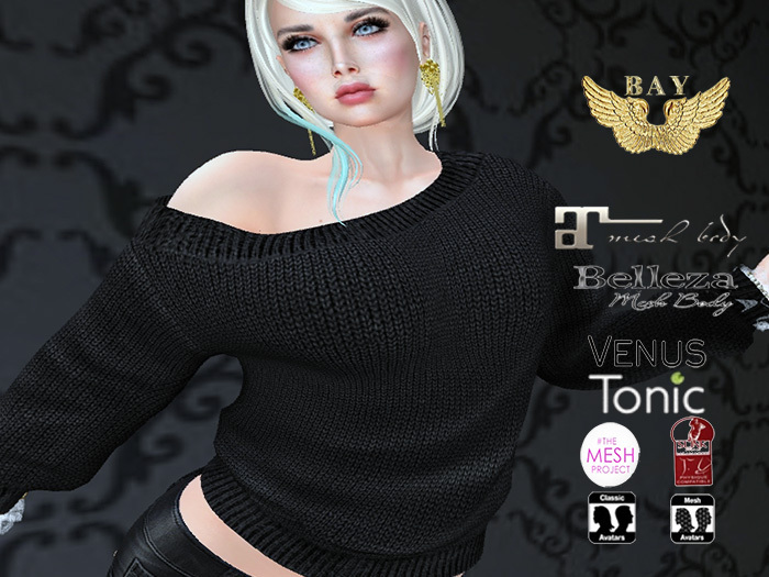 BAY  Shoulder Sweater  BLACK