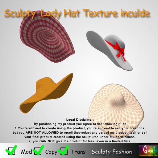 -=((Guu))=- Sculpt Lady Hat [BOXED] / SCULPT MAP & Texture shadow