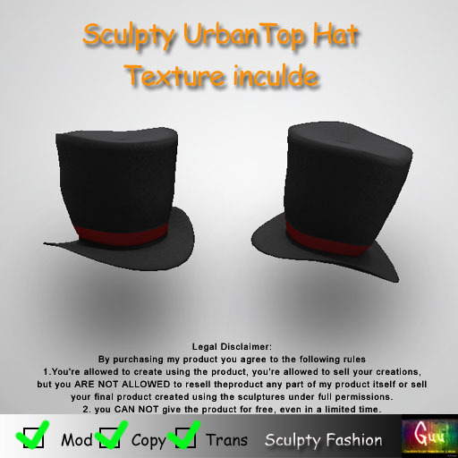 -=((Guu))=- Sculpt Urban Top Hat [BOXED] / SCULPT MAP & Texture 