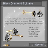	.:Injected:. Solitaire Earrings - Black Diamond *