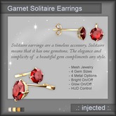 .:Injected:. Solitaire Stud Earrings - Garnet