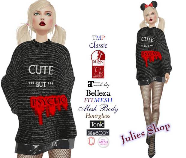 Mini vestido "lindo pero psicótico" /  for Classic and Mesh Bodies  Ocacin Maitreya Slink TMP Belleza Ebody Tonic ect.