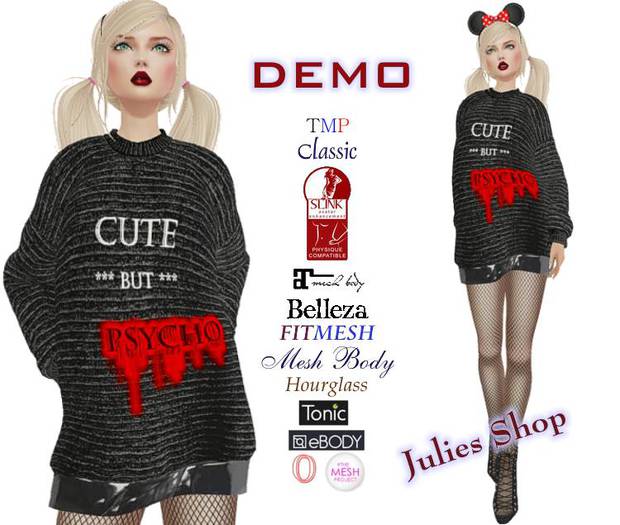 Mini vestido "lindo pero psicótico" DEMO / Classic and Mesh Bodies Ocacin Maitreya Slink TMP Belleza Ebody Tonic ect.