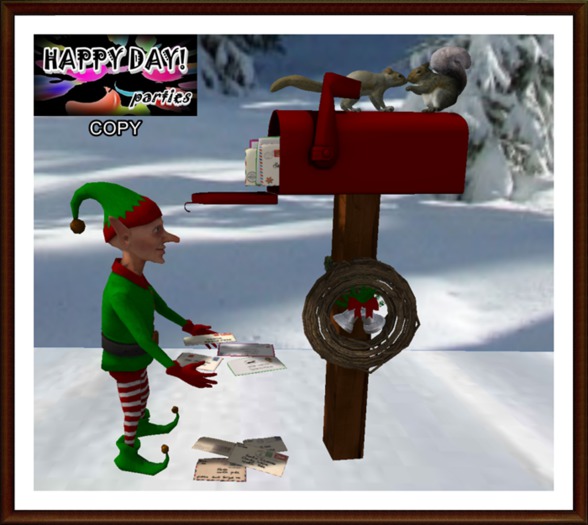 Christmas  - Elf Picking Up Letters