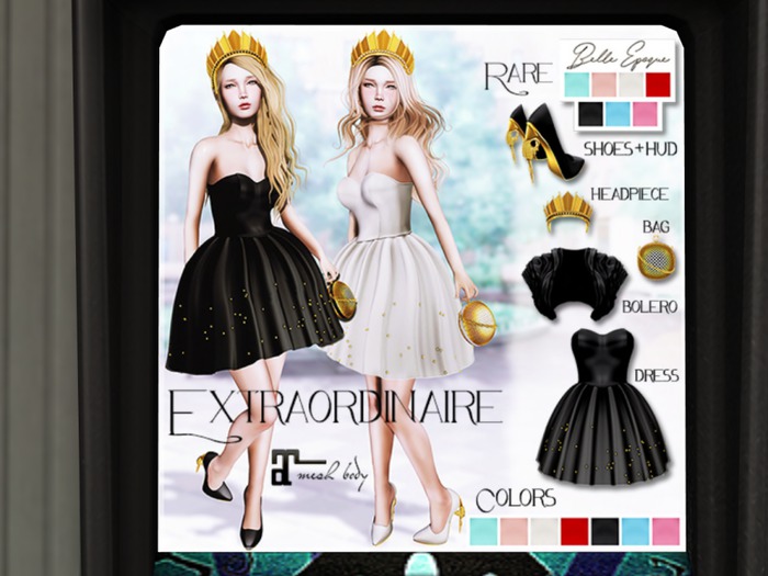 Belle Epoque Extraordinaire Sky Dress-Bolero-Bag-Headpiece