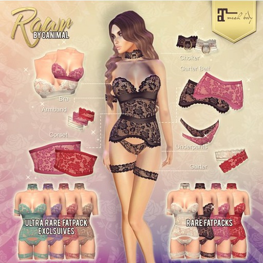[Canimal] Rawr Garter R (pink)