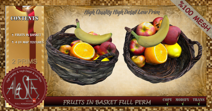 ALESTA << Mesh Fruits in Basket Full Perm