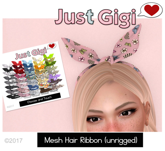 Just Gigi- Hair Ribbon with Texture Change HUD