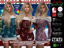 ::TwysteD KnickerZ:: Christmas Off-Shoulder Sweater Dress II