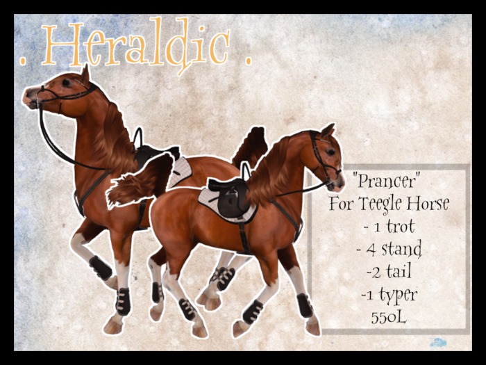 . heraldic . "prancer" set