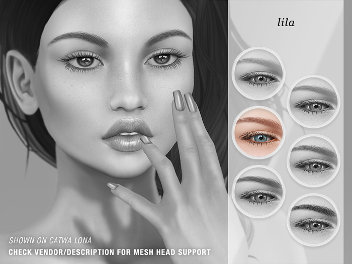 alaskametro<3 "Lila" eyebrows - Classic avatar tattoos + OMEGA applier HUD TESTER
