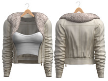 Blueberry - Ela - Fur Jackets - Cream