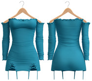 Blueberry - Bree - Off Shoulder Dress - Aqua