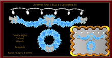 Christmas Pines ( Blue  4   )  Decorating Kit.