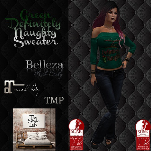 TSL - Green Definitely Naughty Sweater