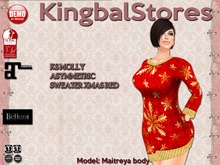 99 KS MOLLY ASYMMETRIC SWEATER XMAS RED