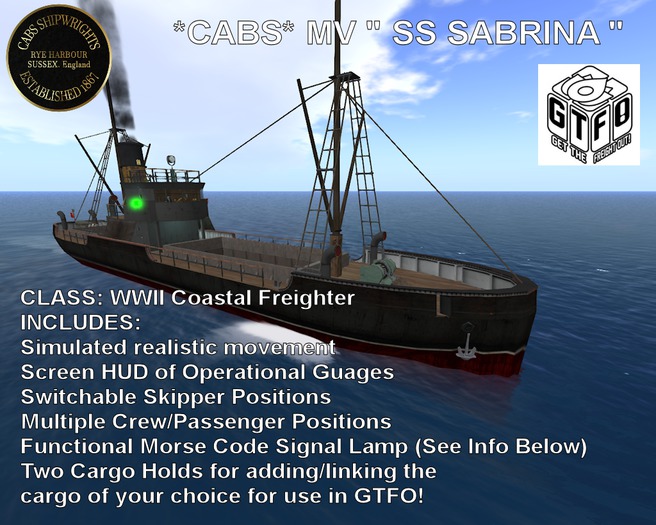 *CABS* MV 'SS SABRINA' Coastal Freighter (PRICE REDUCTION)