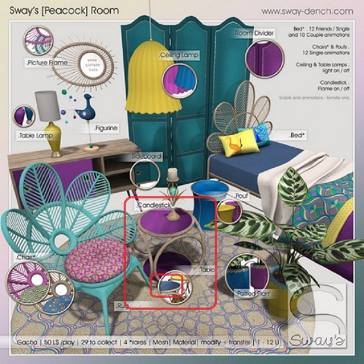 Sway's [Peacock] Table . cobalt