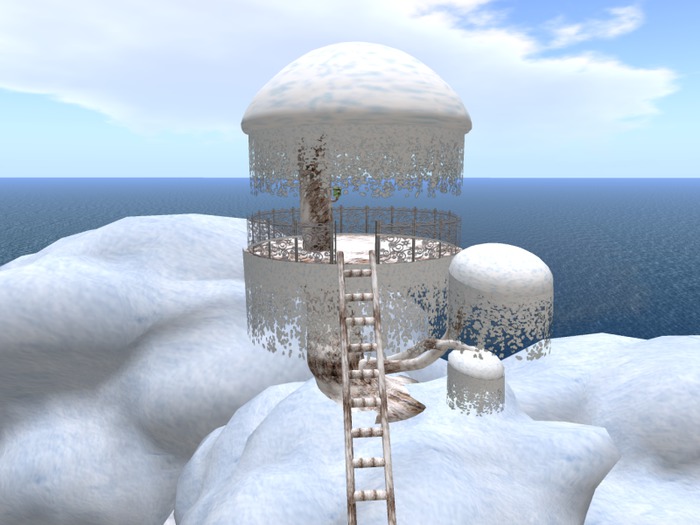 snowy tree gazebo