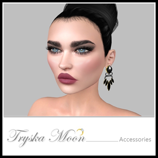 GOLD W/ ONIX EARRINGS