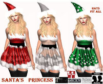 *MM* Santa's Lil Princess Dresses & Hats - All 3 Colors