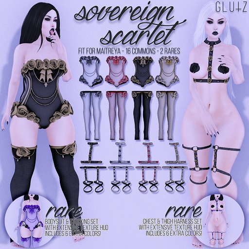 :glutz: sovereign scarlet chest harness / casual cream (box)