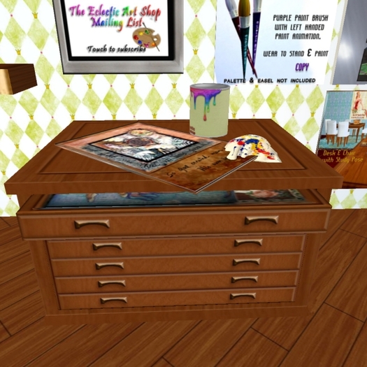 artist - architect's map - chart cabinet  - dark oak