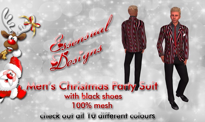 !Essensual Designs Men's Christmas Party Suit  Candy Stripe
