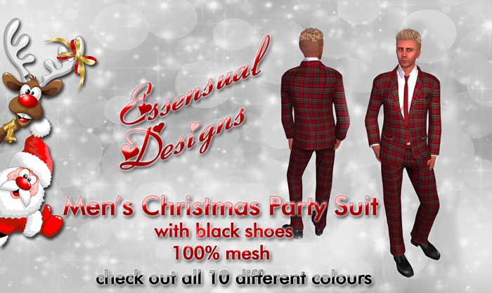 !Essensual Designs Men's Christmas Party Suit  Plaid