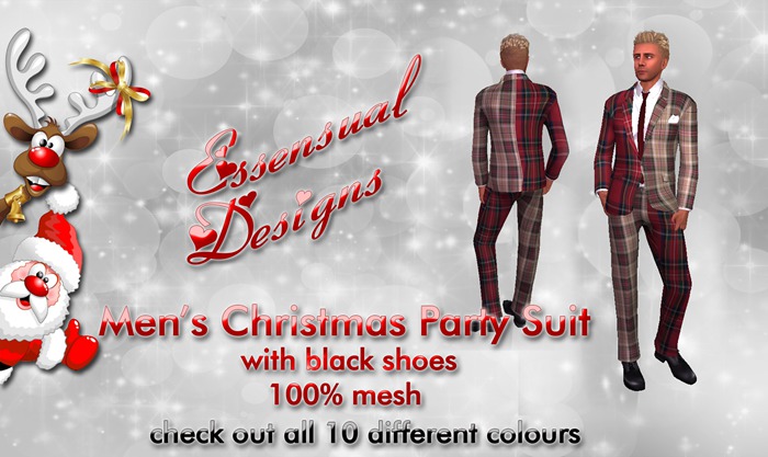 !Essensual Designs Men's Christmas Party Suit Double Plaid