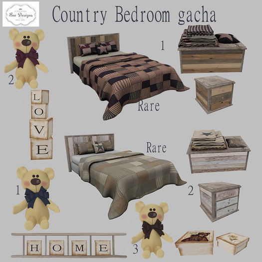.:Bee designs:. Country Bedroom Gacha Teddy 2