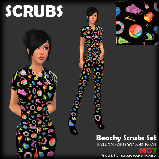 *SCRUBS* Beachy Scrubs Set