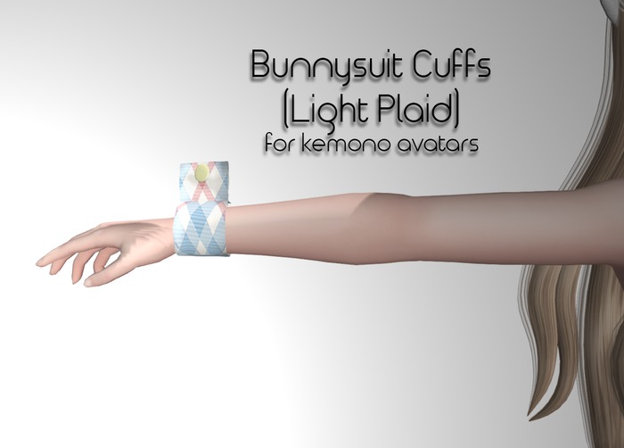 Kemono Bunnysuit Cuffs (Light Plaid)