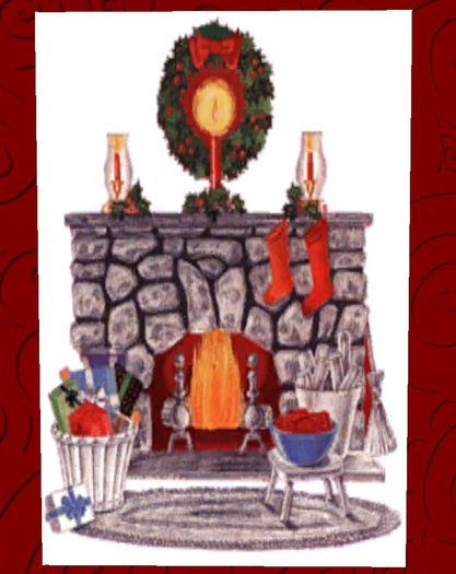 Christmas Card Holiday Fireplace