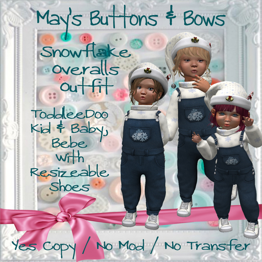 MBB * Snowflake Overalls Outfit (K,B&Bebe)