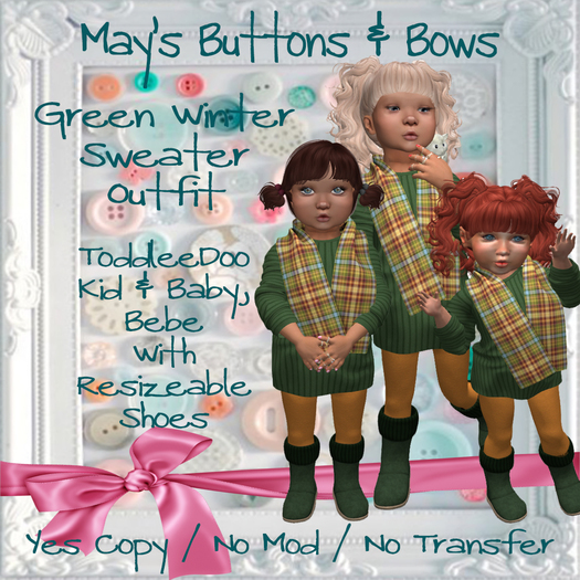 MBB * Green Winter Sweater Outfit (K,B&Bebe)