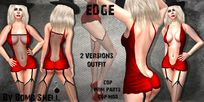 :::Bomb Shell::: EDGE In Red 2 Versions Outfit
