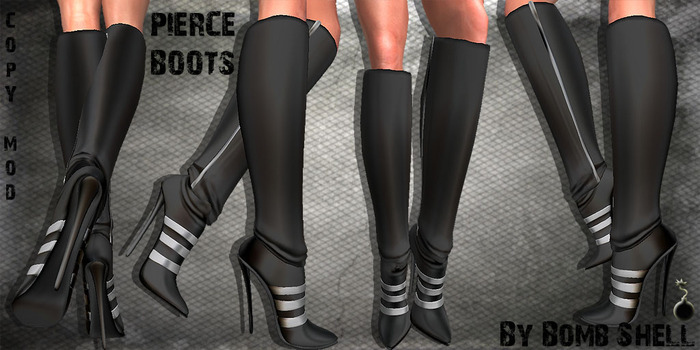 :::Bomb Shell::: PIERCE Boots In Black