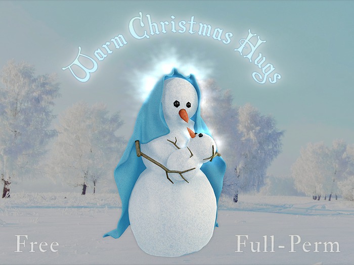 Christmas Freebie - Full-Perm Snow Mary & Snow Jesus