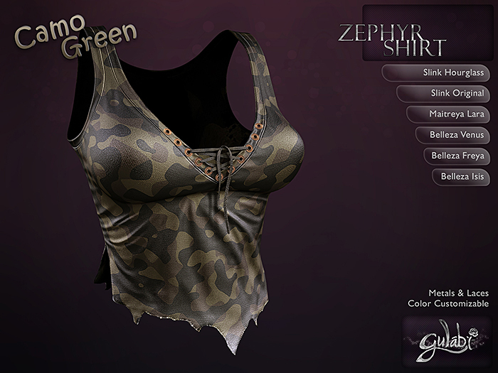 Gulabi [Zephyr] Top - CAMO GREEN