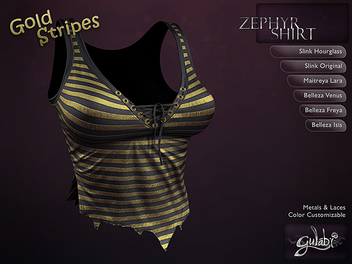 Gulabi [Zephyr] Top - GOLD STRIPES