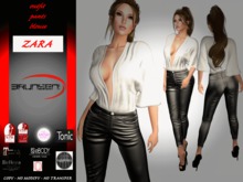 Brunsen! Zara Elegant Outfit Pants Blouse White