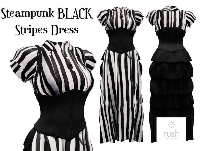 RUSH Steampunk BLACK Stripes Pack