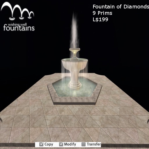 Second Life Marketplace Fountain of Diamonds Wishing Well Fountains